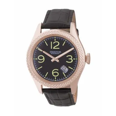 Heritor Automatic Barnes Leather-Band Watch w/Date