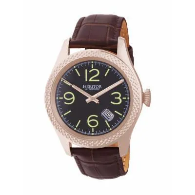 Heritor Automatic Barnes Leather-Band Watch w/Date