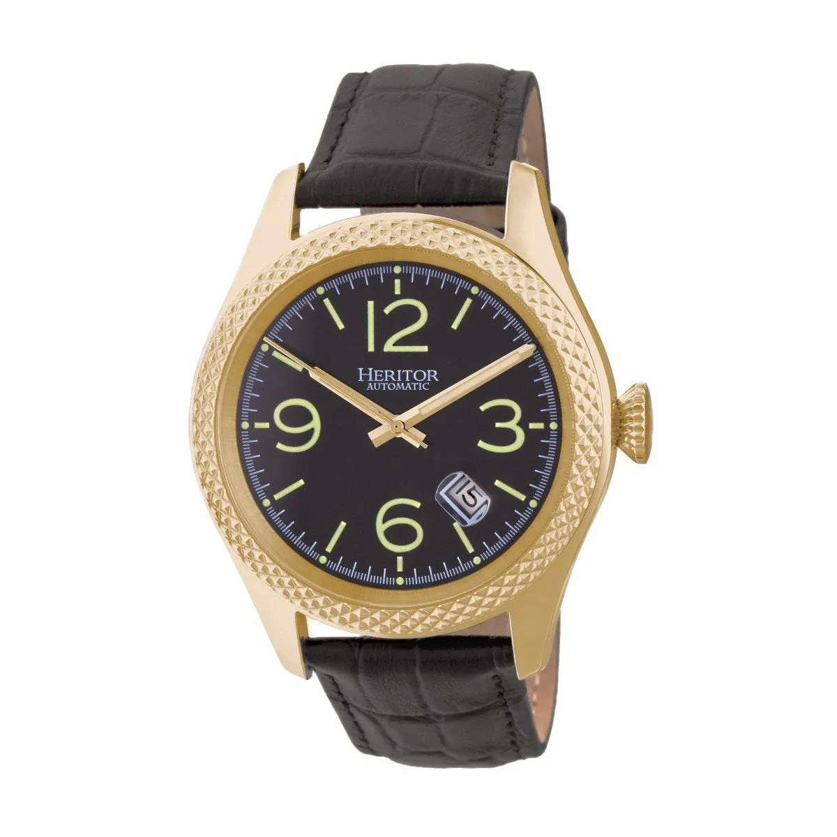 Heritor Automatic Barnes Leather-Band Watch w/Date