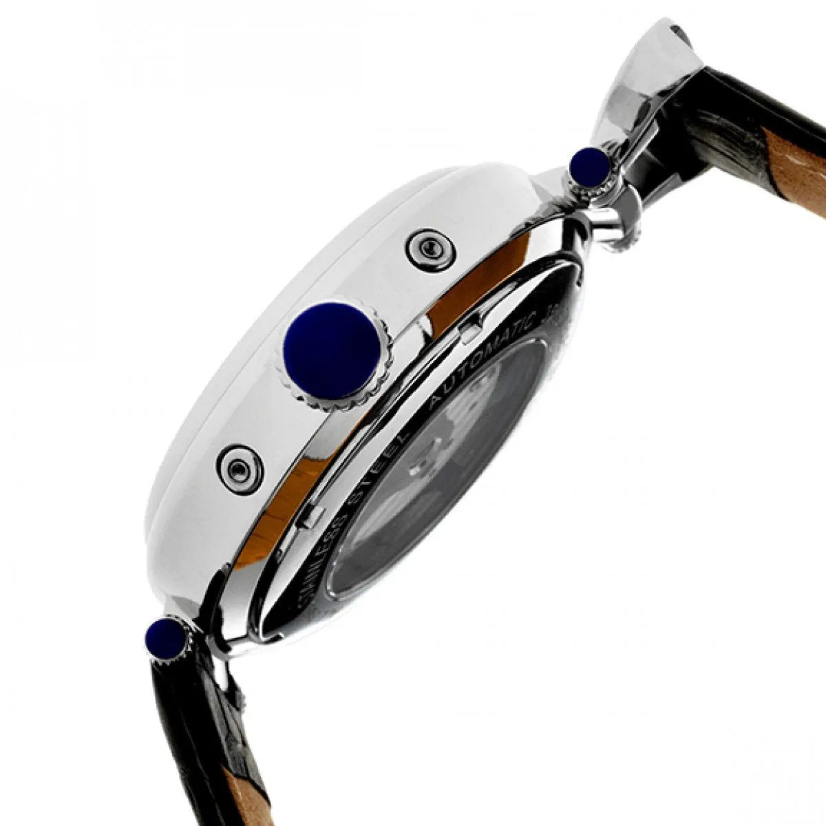 Heritor Automatic Ganzi Semi-Skeleton Leather-Band Watch