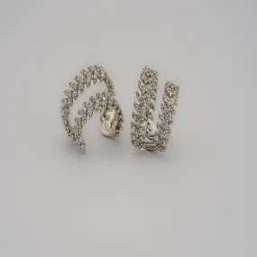 Intricate Leaf Silver White Gold Cuff Earring For Women