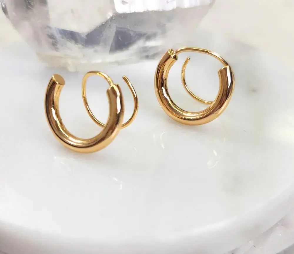 Kate 18kt Gold Plated Spiral Hoop Earrings