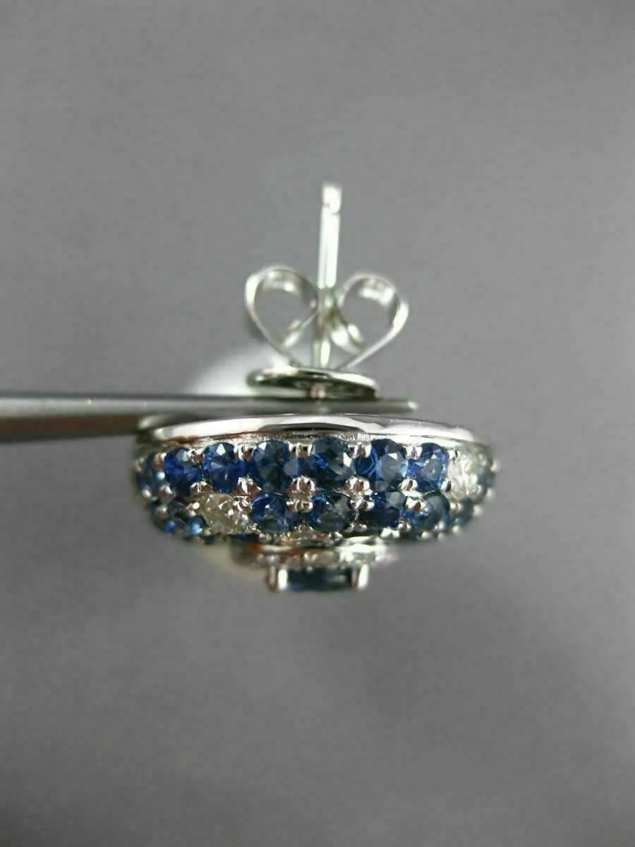 LARGE 5.84CT DIAMOND AAA SAPPHIRE & SOUTH SEA PEARL 18KT WHITE GOLD 3D EARRINGS