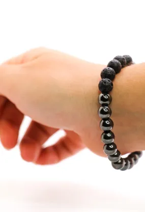 Lava Bead Hematite Bracelet