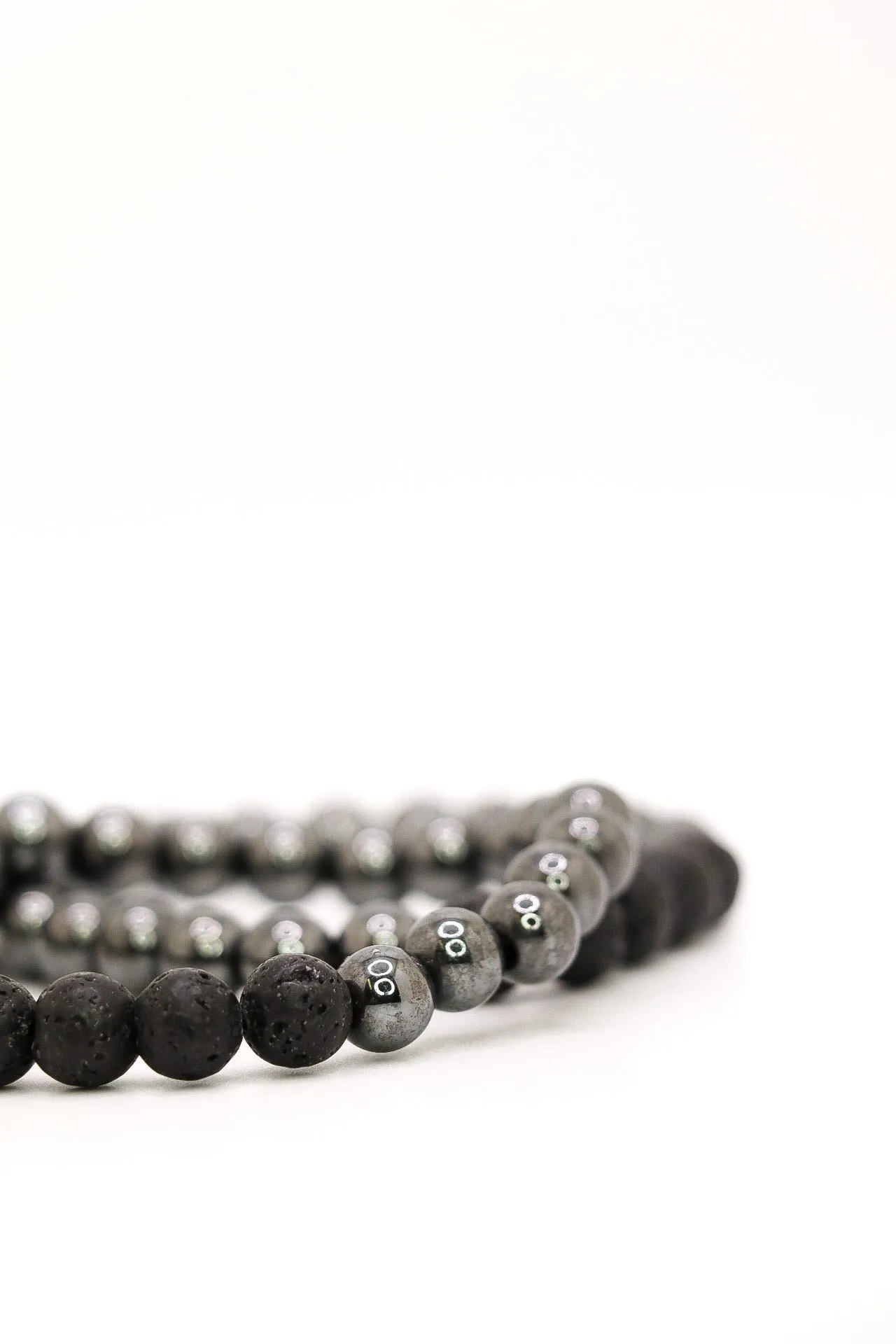 Lava Bead Hematite Bracelet