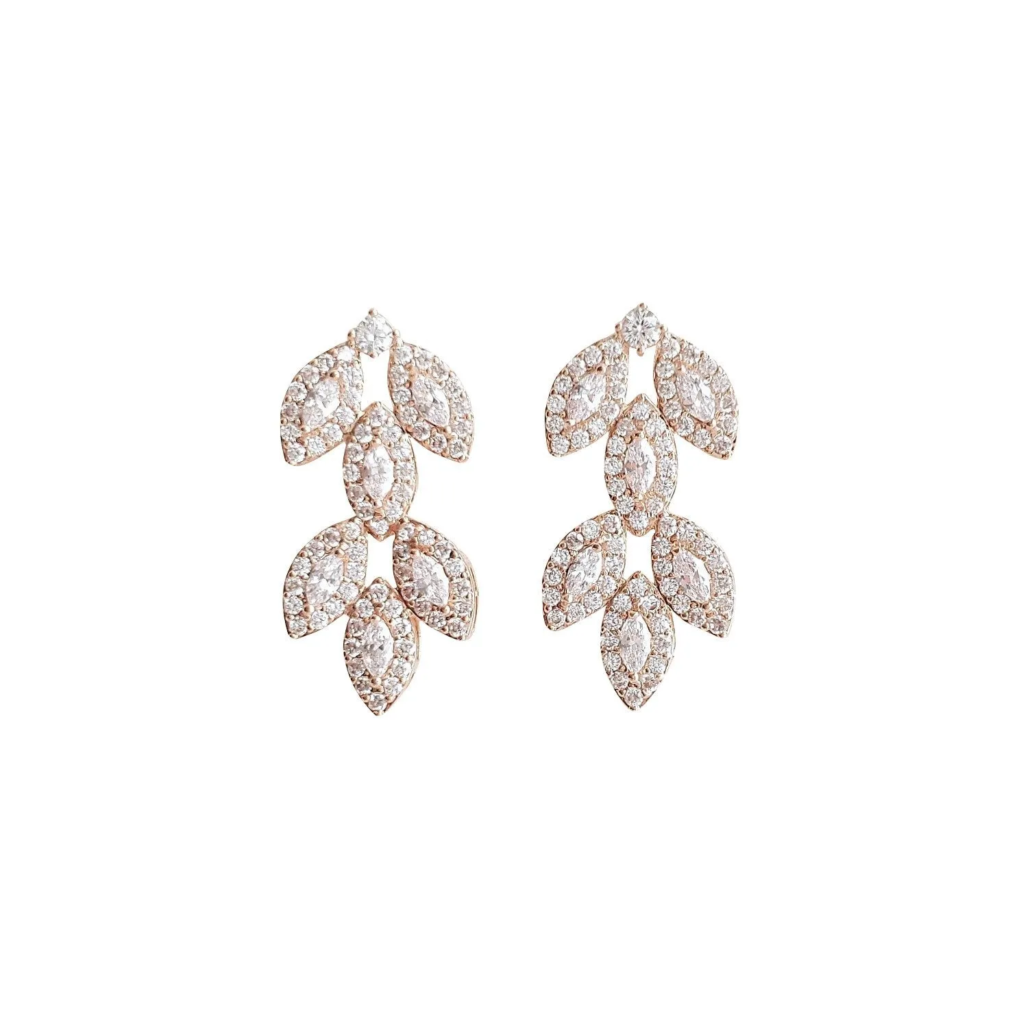 Leaf Stud Earrings Silver- Abby