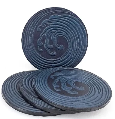 Leather Wave Coaster Set
