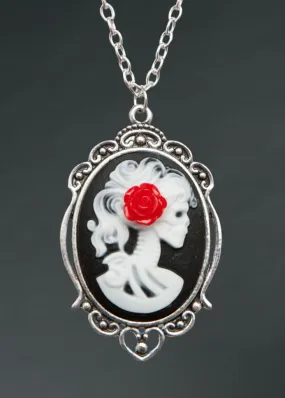 Love You To Death Skull Cameo Necklace
