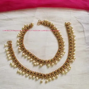 Matte Gold Polish Anklet