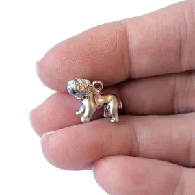 Matte Rhodium English Bulldog Charm