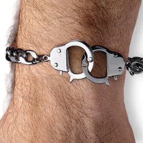 Men's Silver Chunky Handcuff Bracelet