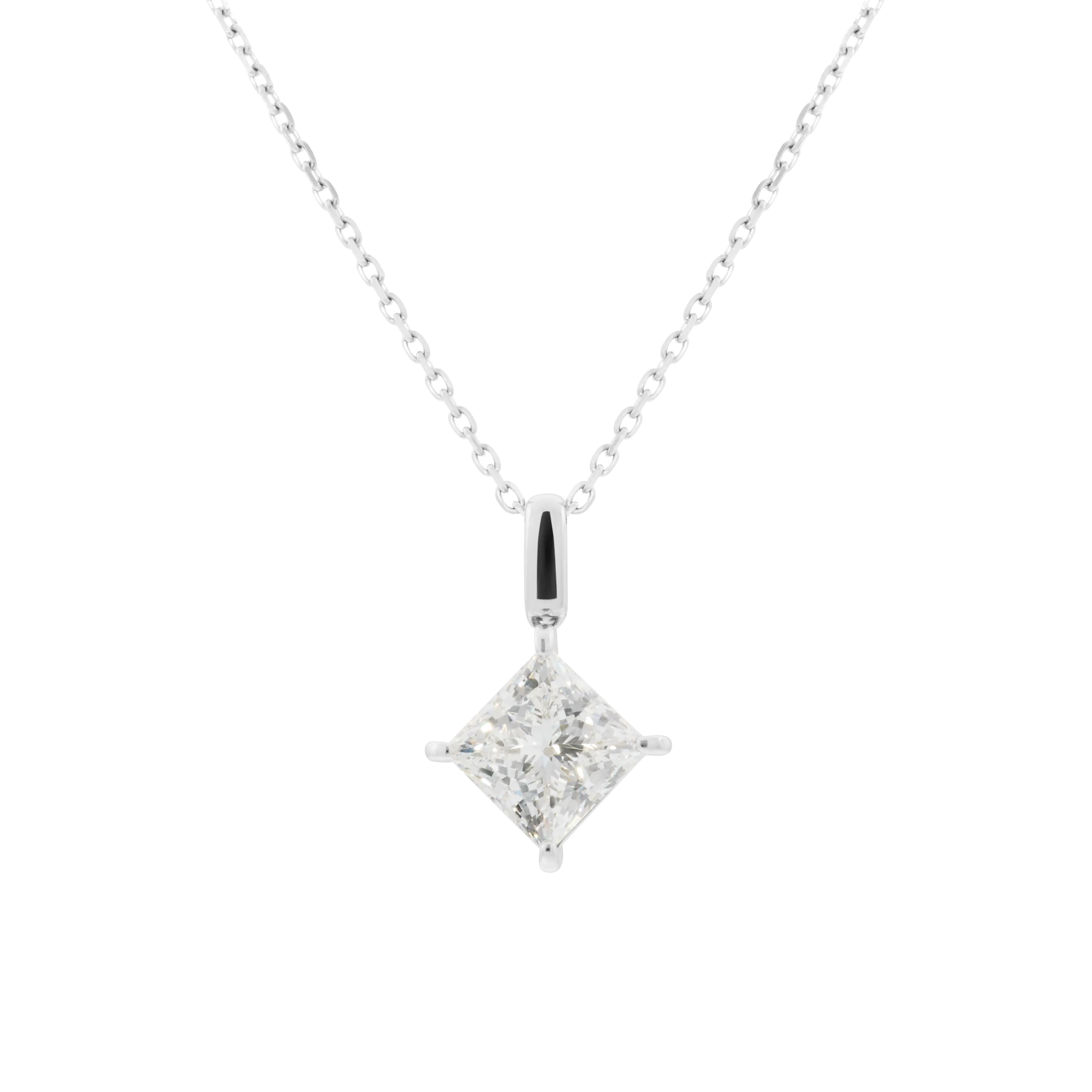 Mercury solitaire bale necklace 2ct