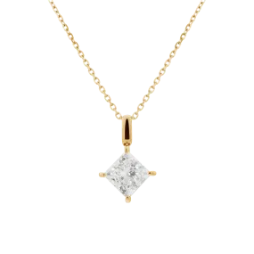 Mercury solitaire bale necklace 2ct