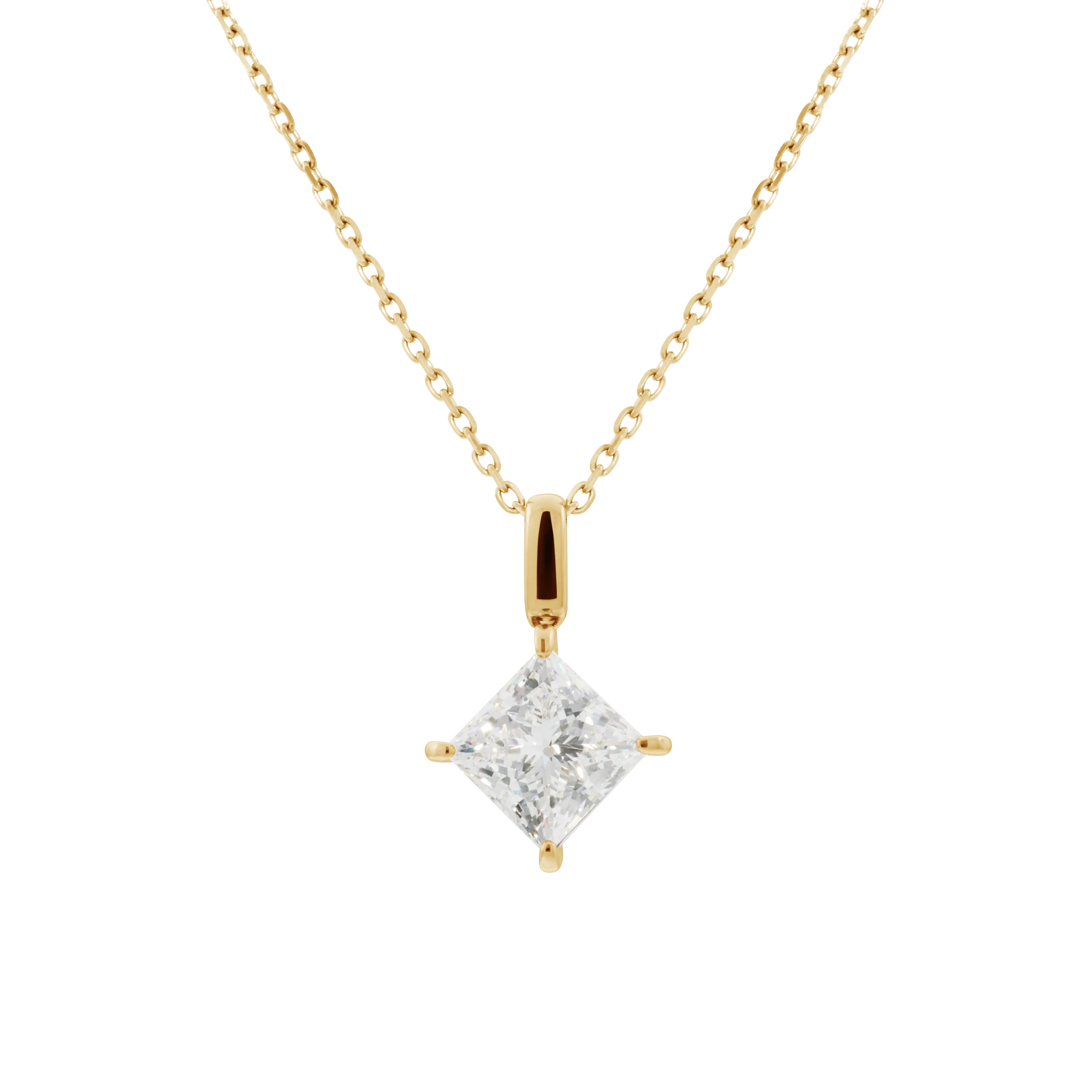 Mercury solitaire bale necklace 2ct