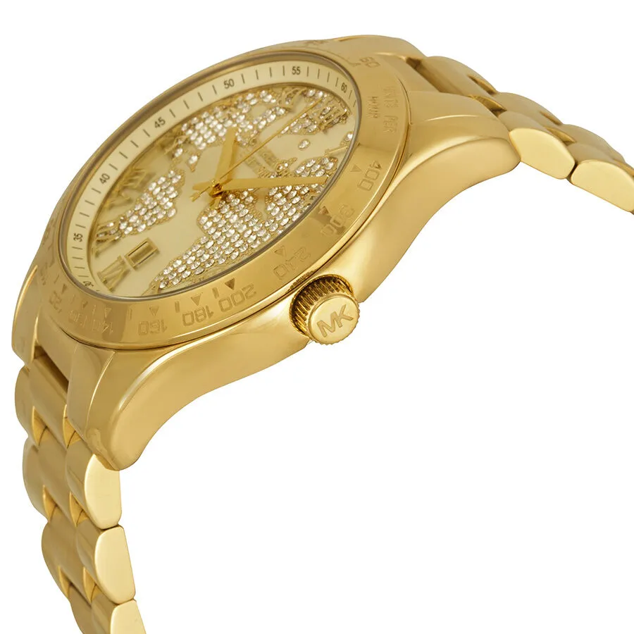 Michael Kors Layton Watch Pave-Embellished Engraved Map Women's Watch MK5959