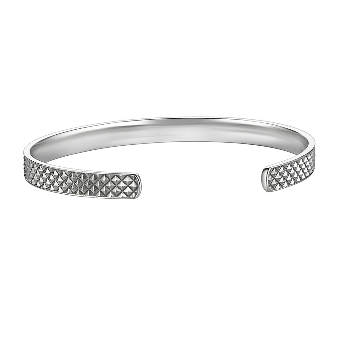 Minimal Pyramid Cuff in Silver