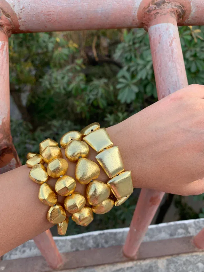 Mirage Si Stack-18k gold plated, Anti Tarnish (Set of 4)