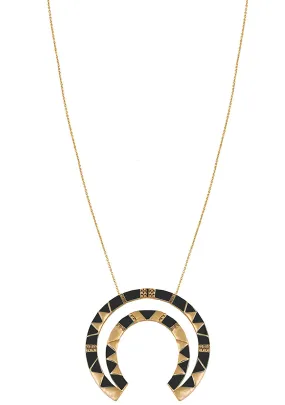 Nelli Pendant Necklace in Gold/Black
