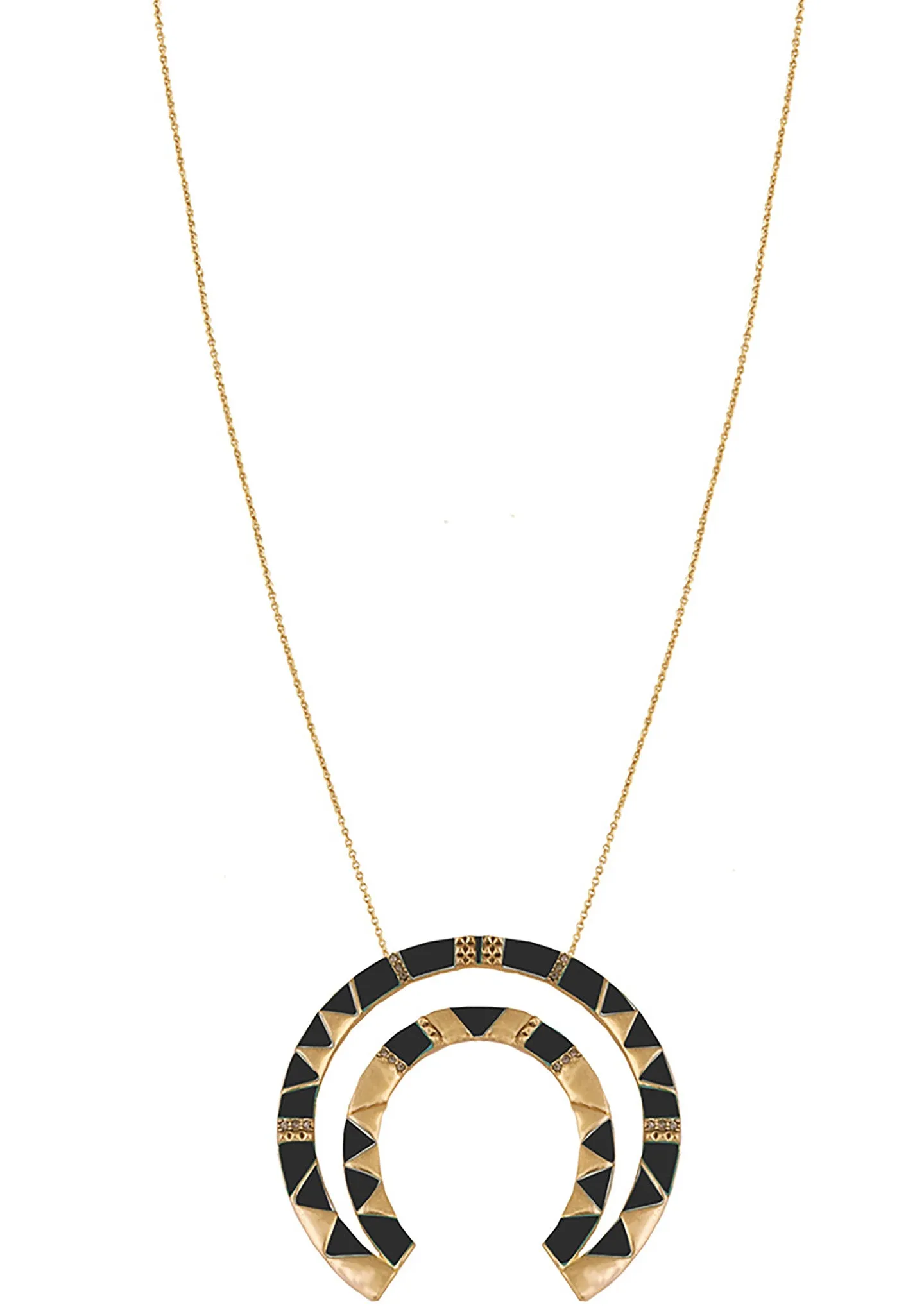Nelli Pendant Necklace in Gold/Black