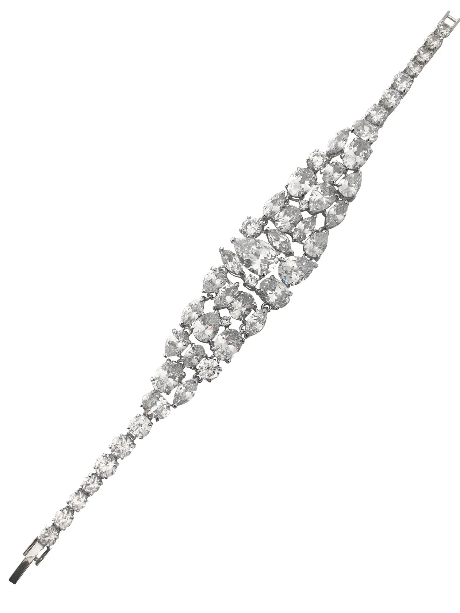 NEW ARRIVAL - Bridal bracelet - Kelly multi shaped crystal bracelet - Exclusive at Kezani