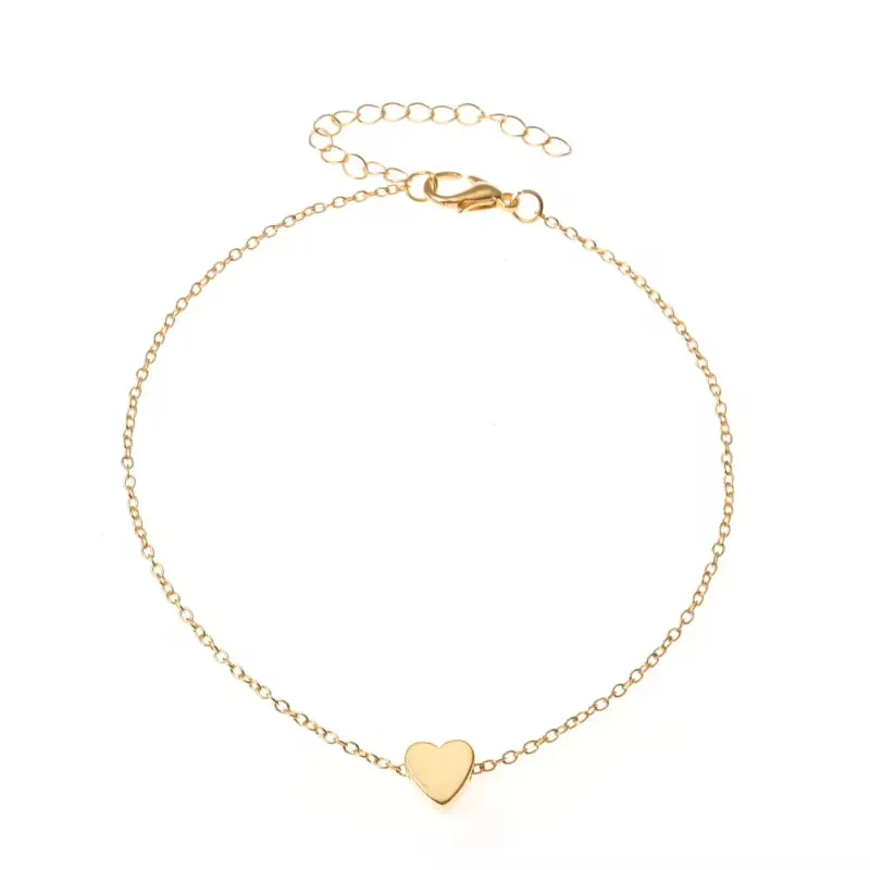 New Fashion Simple Heart Female Anklets Foot Jewelry