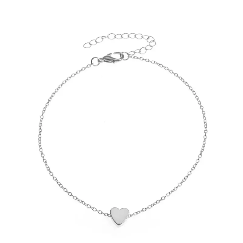 New Fashion Simple Heart Female Anklets Foot Jewelry