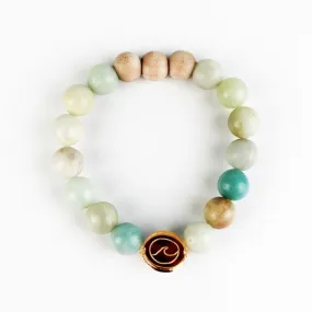 Oil-Diffuser Bracelet - "Wave" Gold Mirror Charm