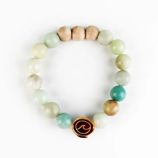 Oil-Diffuser Bracelet - "Wave" Gold Mirror Charm