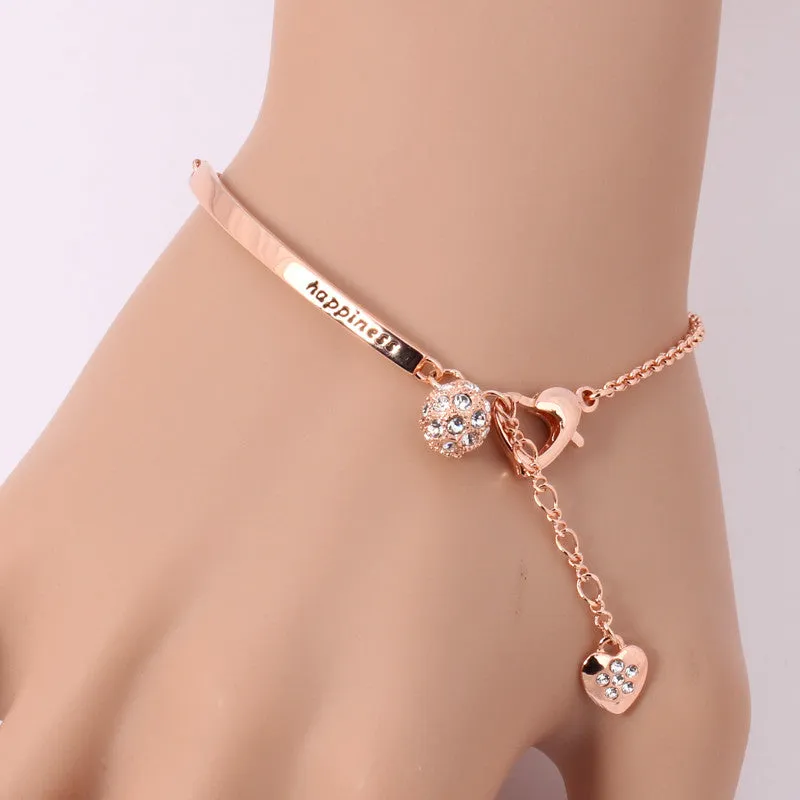 OL Style CZ Rose Gold Plated Ball Fashion Party Charm Bracelets & Bangles Jewelry Wholesale Top Quality