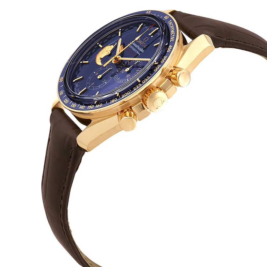 Omega Speedmaster 45th Anniversary APOLLO XVII Moonwatch Chronograph 18k Yellow Gold Blue Dial Men's Watch 311.63.42.30.03.001