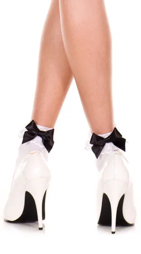 Opaque Anklet with Lace and Bow