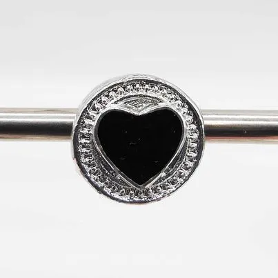 Pandora Inspired Charms - Silver Black