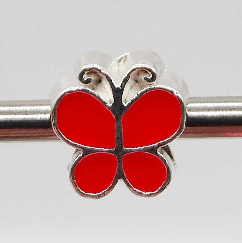 Pandora Inspired Charms - Silver Red