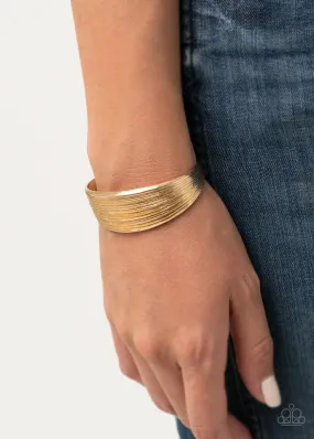Paparazzi Bracelet ~ Off The Cuff Couture - Gold