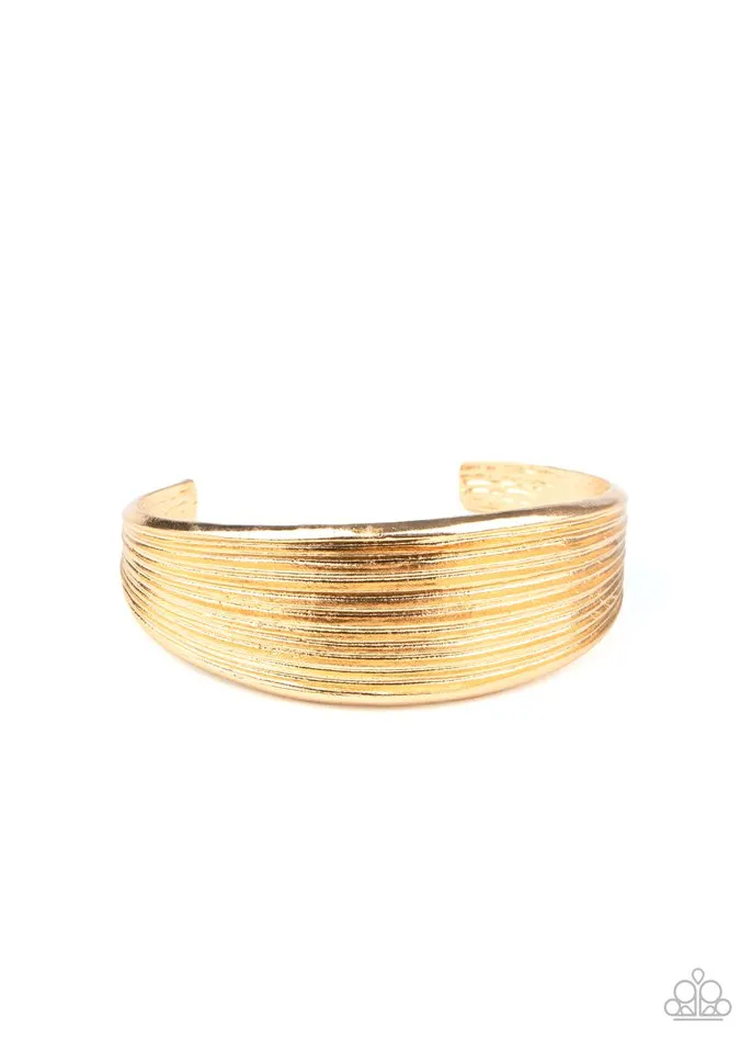 Paparazzi Bracelet ~ Off The Cuff Couture - Gold