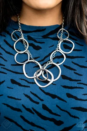 Paparazzi Necklace Fashion Fix June 2021 ~ Dizzy With Desire - Silver
