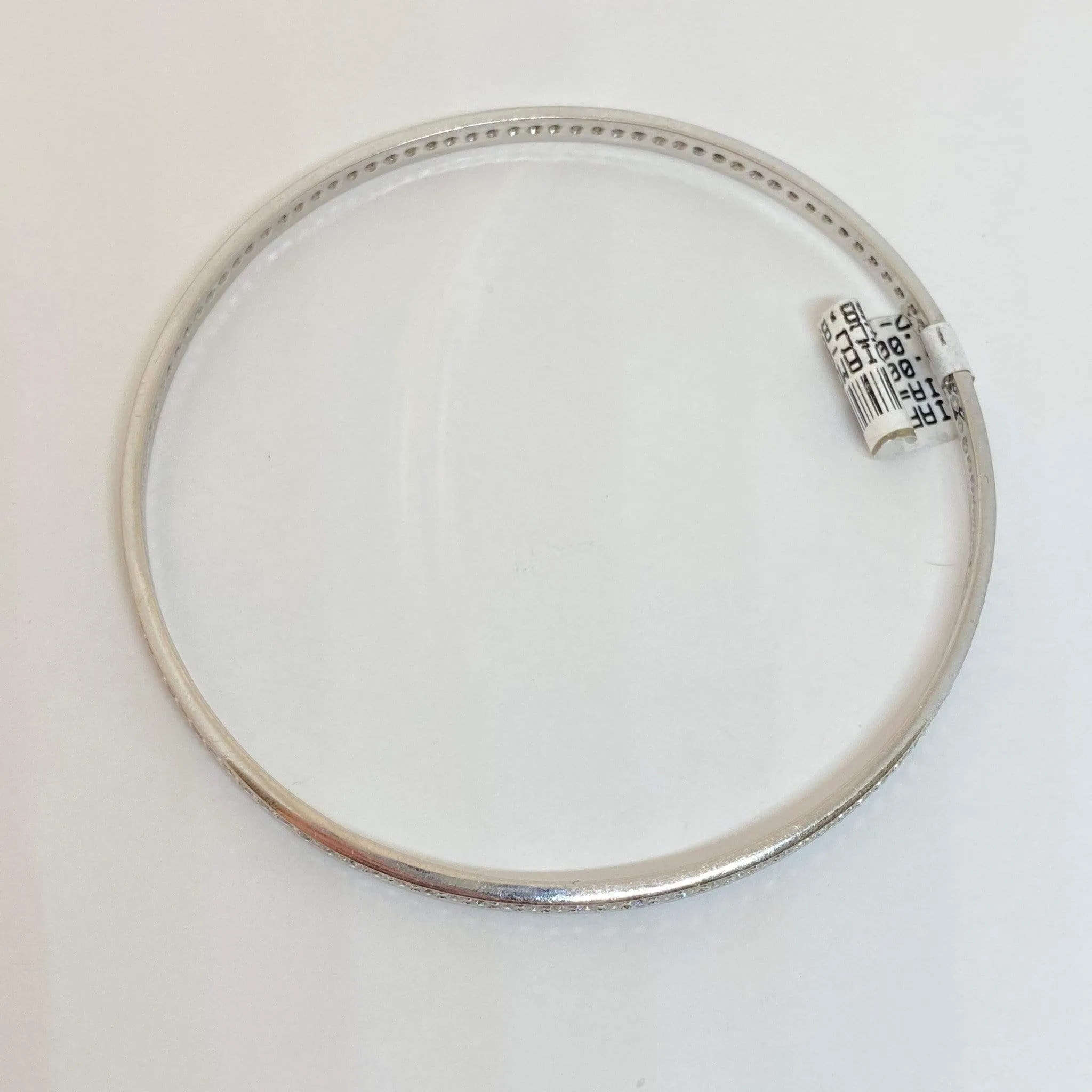 Pave Diamond Eternity Round Bangle Bracelet 18KW 2.38CTW 2.75" Diameter