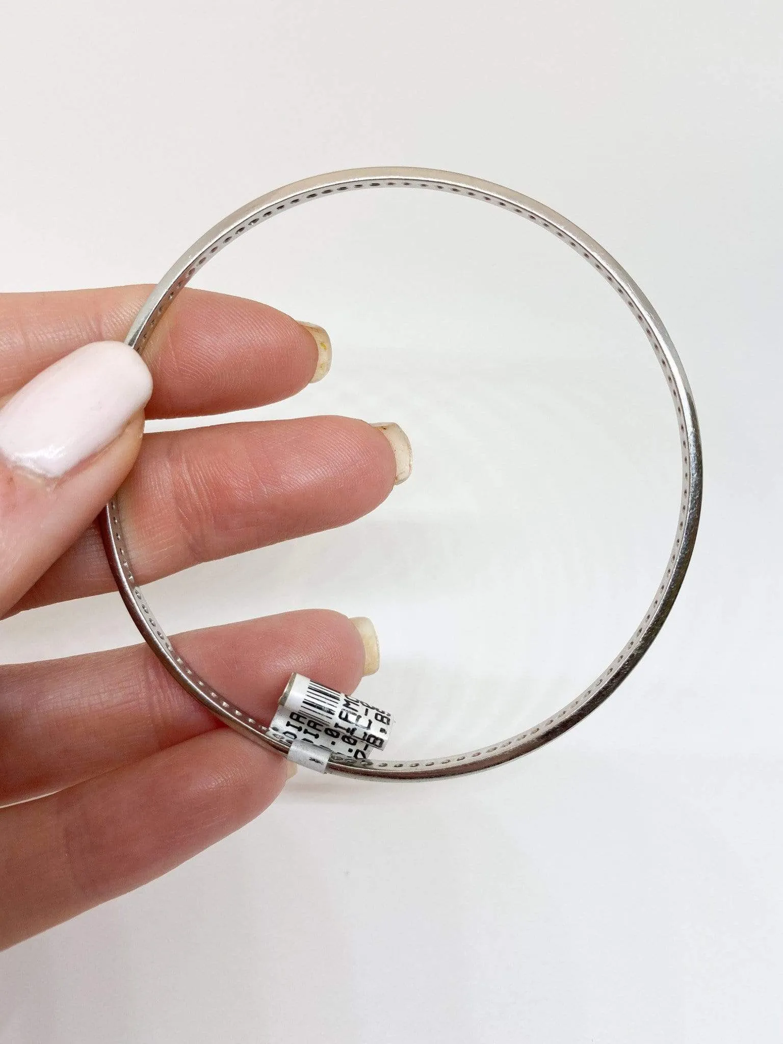 Pave Diamond Eternity Round Bangle Bracelet 18KW 2.38CTW 2.75" Diameter