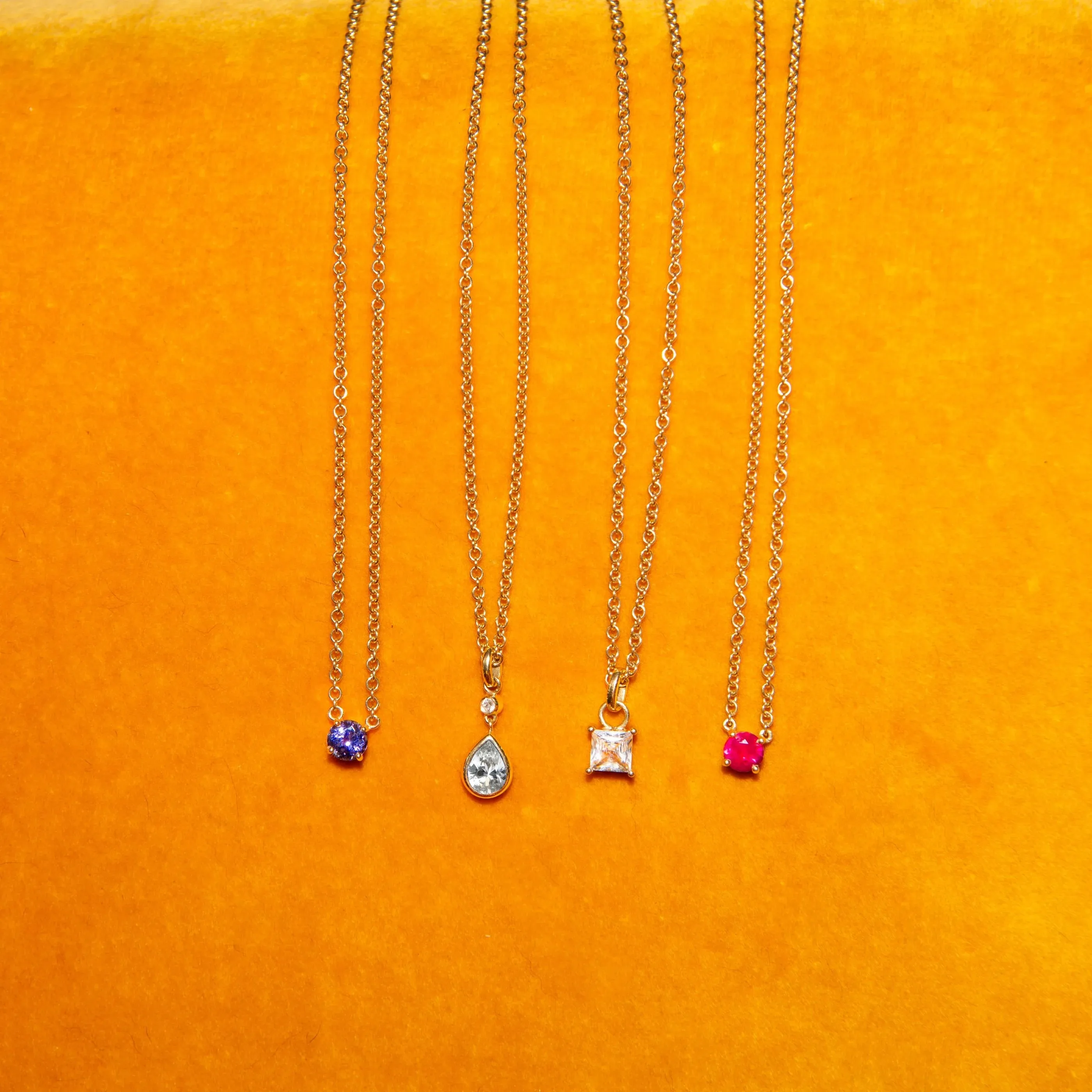Peardrop Necklace - White Sapphire and Diamond