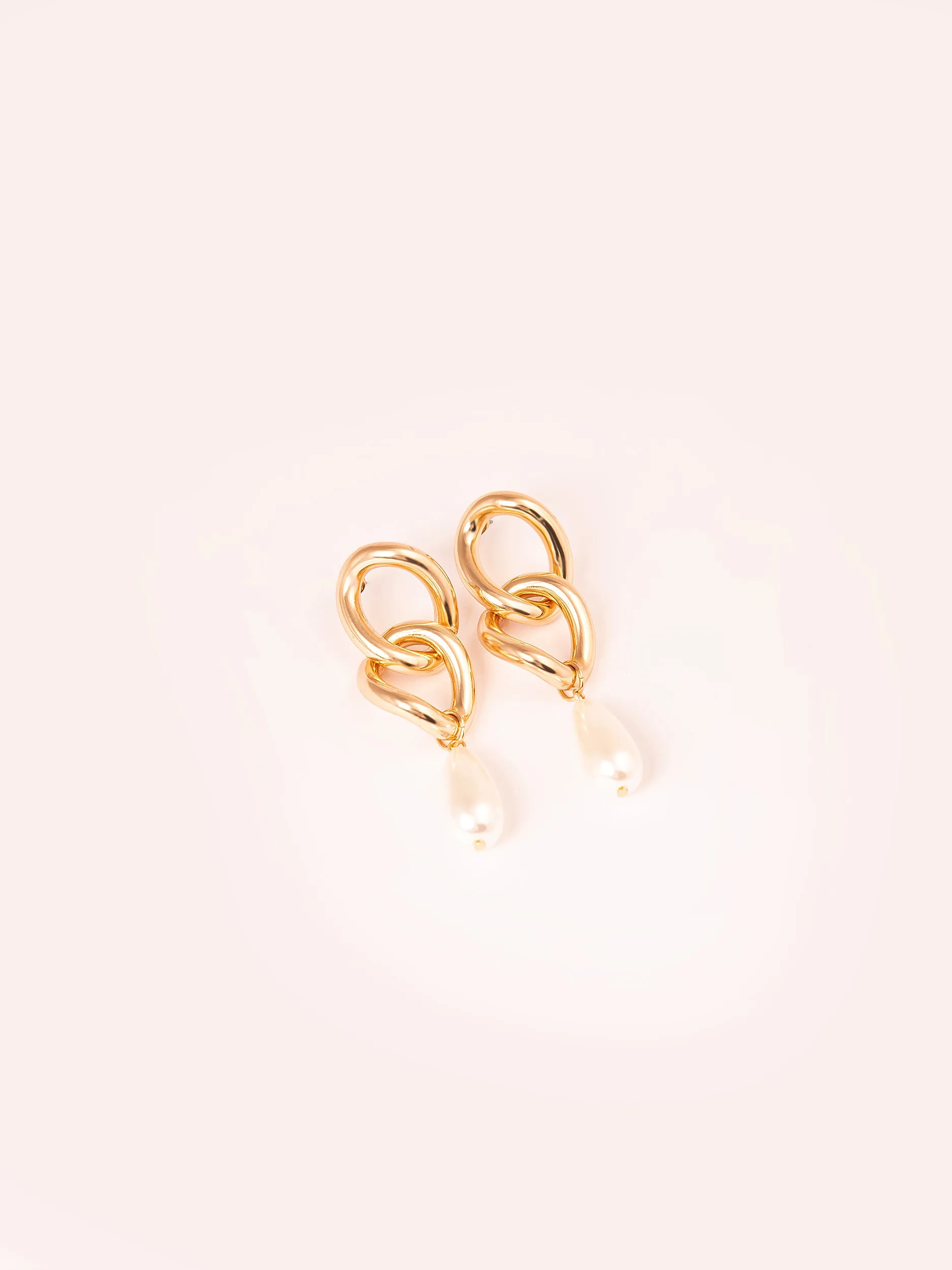 Pearl Chain Drop Earrings