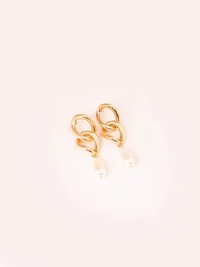Pearl Chain Drop Earrings