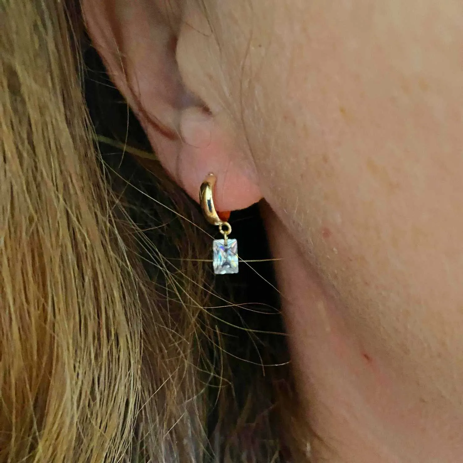 Rising Star Baguette Diamond Huggie Hoops