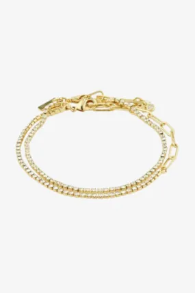 Rowan Crystal Gold Plated 2 in 1 Bracelet