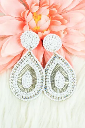 SALE! Sterling Heights Ivory Multi Seed Bead Earrings