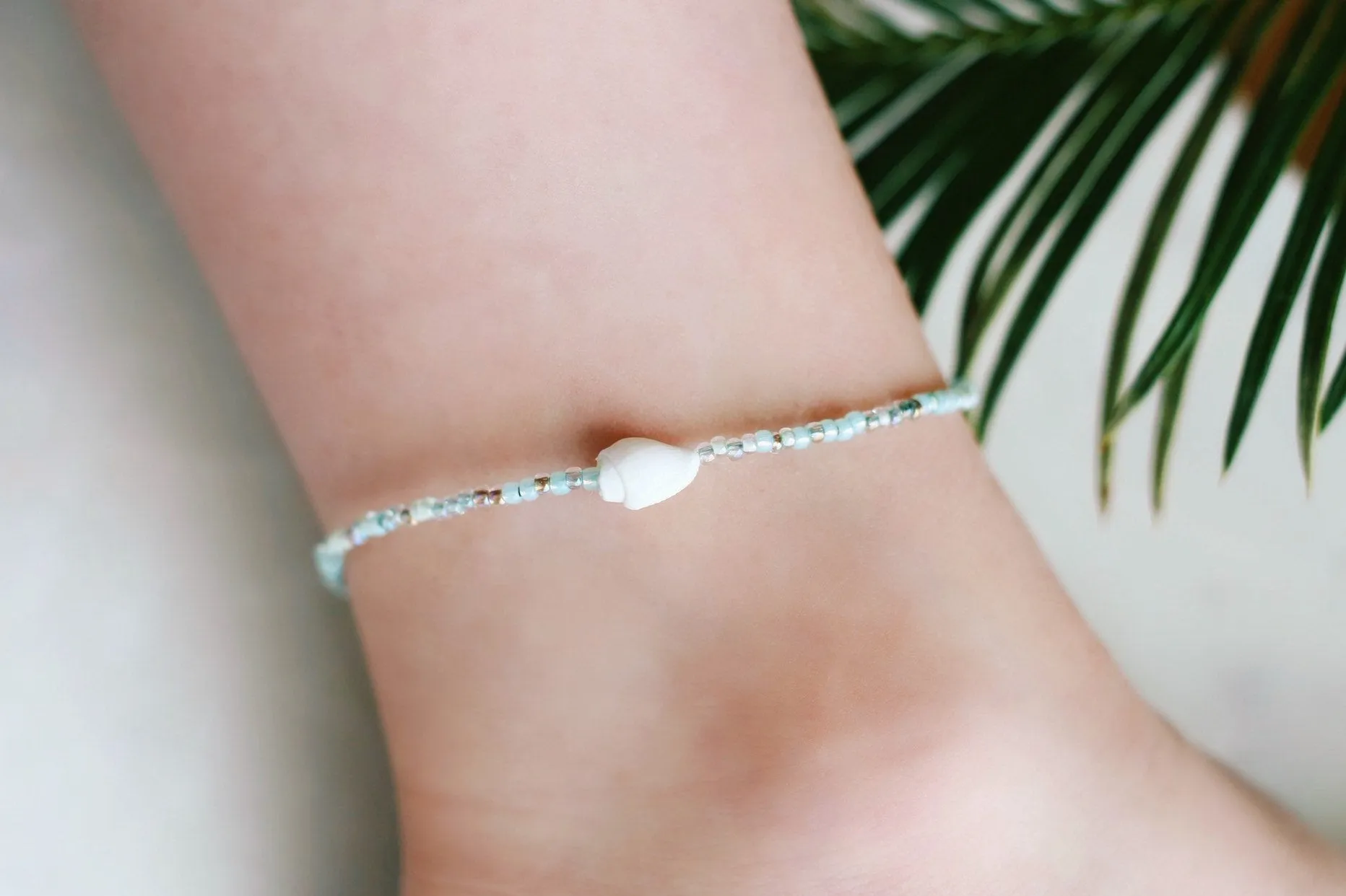 Sea Foam Sea Shell Anklet
