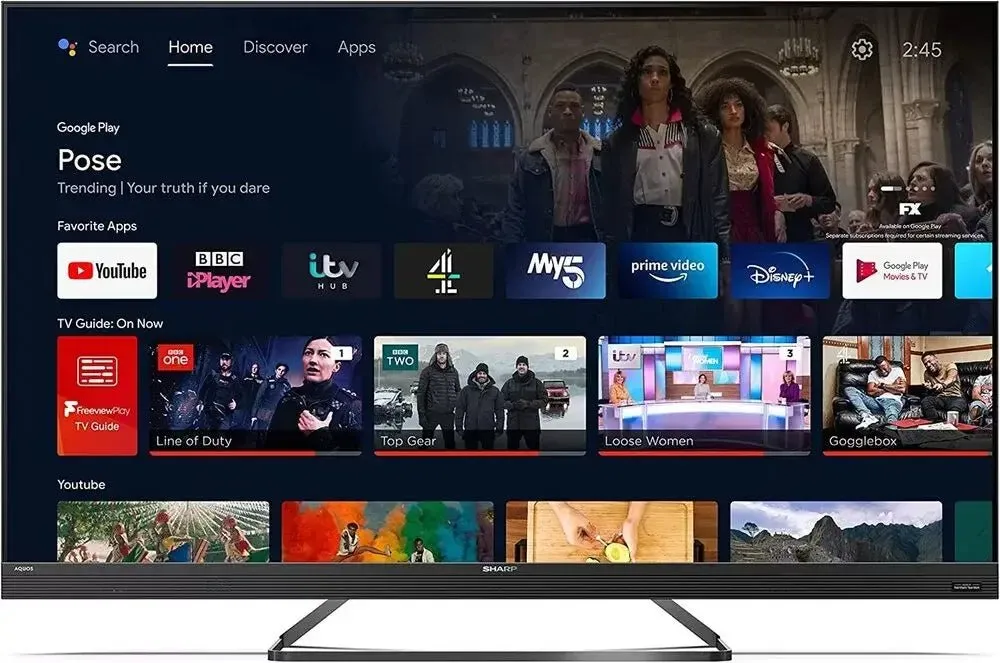 Sharp 4T-C65EQ3KM2AG 65" 4K Ultra HD Andriod Smart TV with Quantum Dot