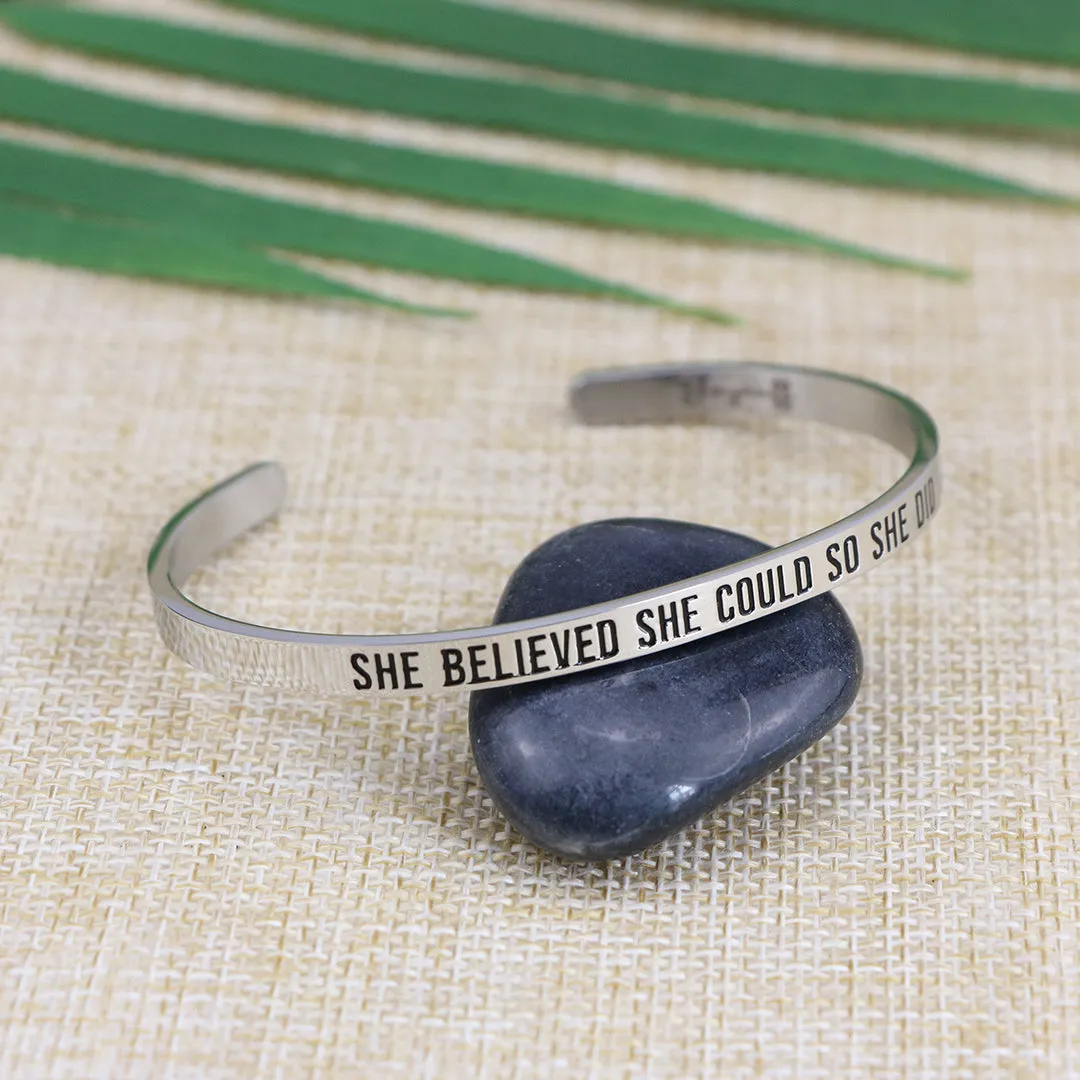 She Believed She Could So She Did Mantra Bracelet