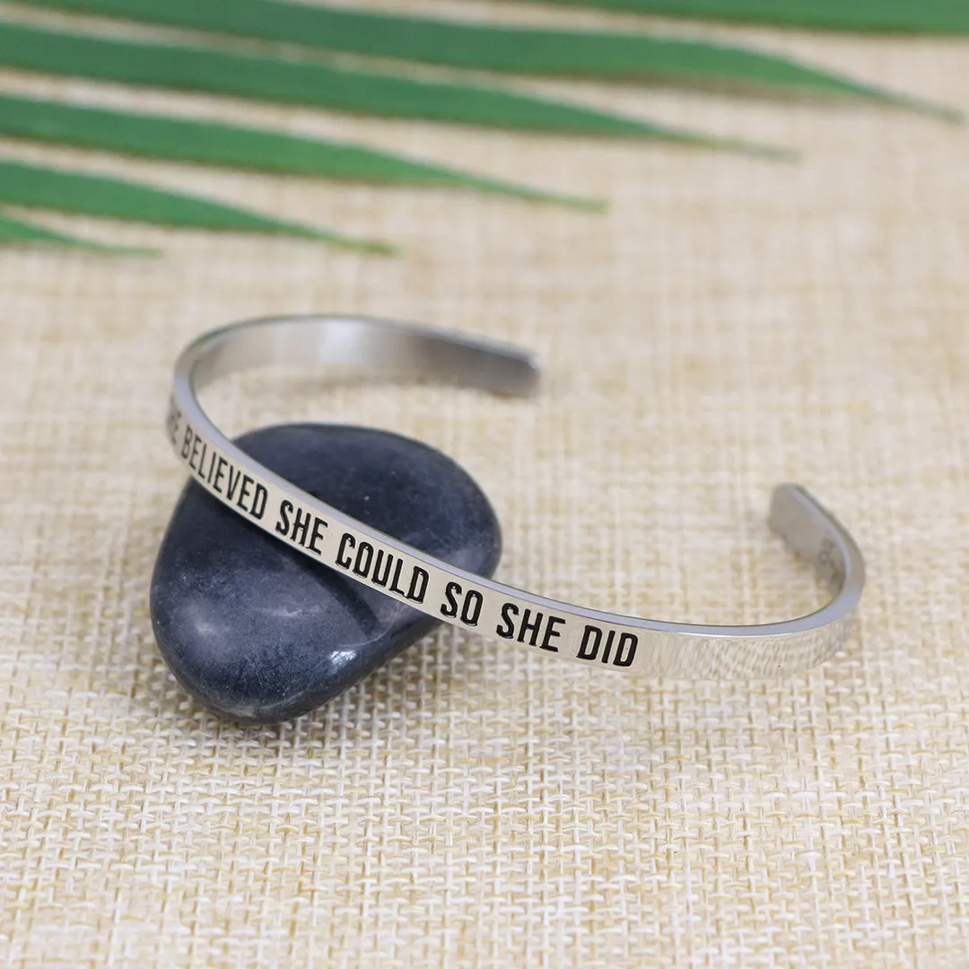 She Believed She Could So She Did Mantra Bracelet