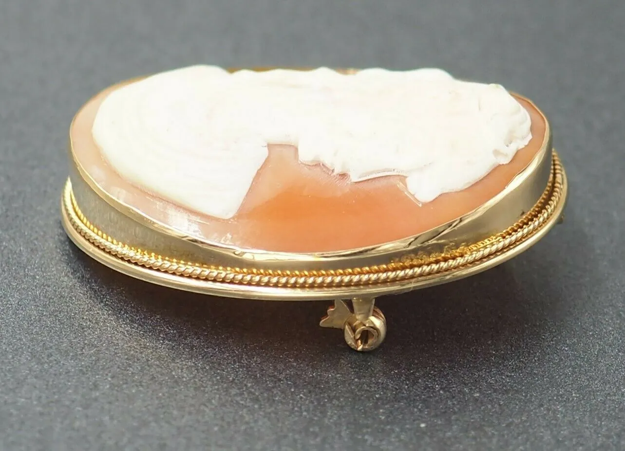 Shell Cameo 14ct Yellow Gold Brooch/Pendant