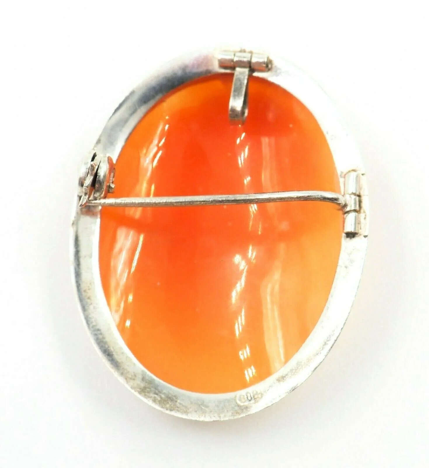 Shell Cameo 800 Sterling Silver Vintage Brooch/Pendant